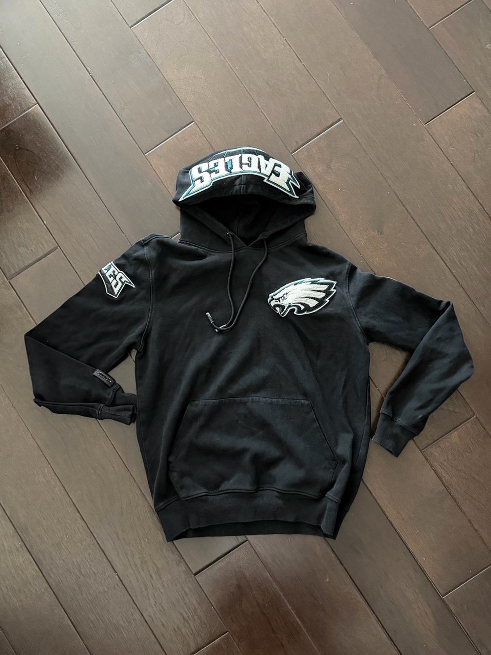 Philadelphia Eagles Pro Standard Black Hoodie Sweatshirt Patches Mens Medium